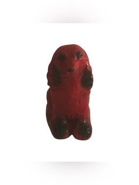 Vintage Small Red Dog Statue